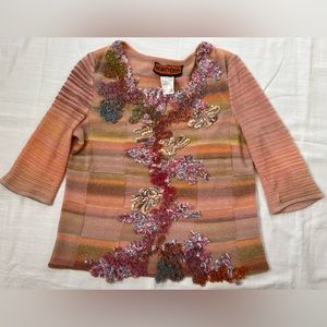 M. & KYOKO Knit Embroidered Sweater - size 1/Small